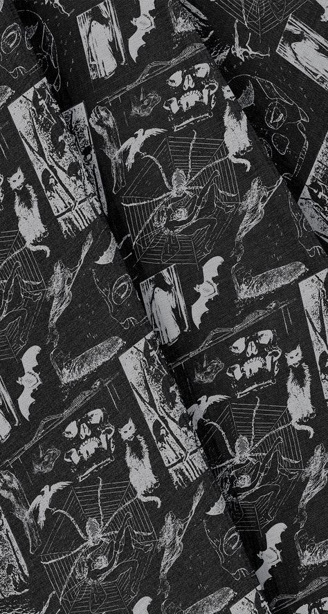 Creepy Wallpaper Dark Horror, Horror Fabric, Occult Pattern, Gothic Backgrounds, Dark Collage, Horror Background, Horror Pattern, Random Collage, Gothic Background