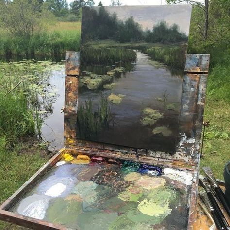 Plein Air Easel, Cottage Core Art, Artsy Aesthetic, Artist Aesthetic, Plein Air Paintings, Art Inspiration Painting, Funky Art, Art Sketchbook, Painting Inspiration