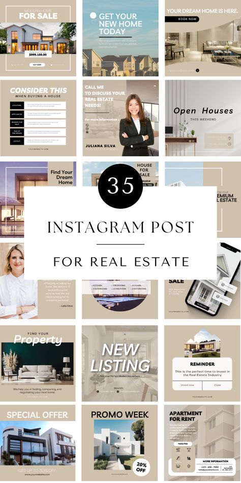 Real Estate Instagram Post: Luxury Realtor Templates | Canva Design & Promotion Reels Real Estat, Social Media Games, Free Instagram, Canva Design, Instagram Story Ideas, Instagram Template, Design Process, Open House, Promotion