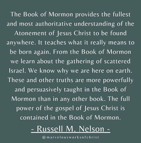 “The truths of the Book of Mormon have the power to heal, comfort, restore, succor, strengthen, console, and cheer our souls. I promise that as you prayerfully study the Book of Mormon every day, you will make better decisions—every day. As you ponder what you study, the windows of heaven will open, and you will receive direction for your life.” From #PresNelson’s inspiring #GeneralConference talk lds.org/general-conference/2017/10/the-book-of-mormon-what-would-your-life-be-like-without-it. Desk Quotes, Book Of Mormon Quotes, Book Of Mormon Scriptures, Scripture Study Lds, Mormon Scriptures, Mormon Quotes, General Conference Quotes, Conference Quotes, Study Book