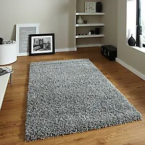 All Rugs and Runners | Dunelm Rug With Border, Shaggy Carpet, Rugs Living Room, Deep Seat Cushions, Grey Rug, Grey Carpet, Wood Trim, Sheepskin Rug, Shaggy Rug