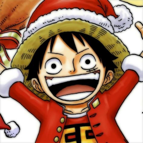 Christmas Luffy, One Piece Christmas Icons, Chibi Christmas, Christmas Fits, Anime Christmas, One Piece Images, Christmas Icons, One Piece Luffy, Monkey D Luffy