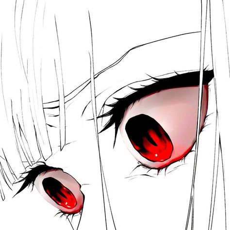 Dark Art Illustrations, Anime Eye Drawing, Digital Painting Tutorials, Anime Drawings Tutorials, 영감을 주는 캐릭터, Anime Eyes, Red Eyes, Anime Couples Drawings, Eye Drawing