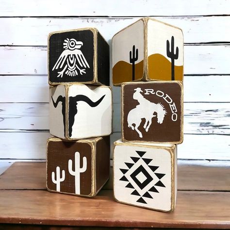 Western Rodeo Cowboy Wood Tissue Box Cover, Rustic Wood Ranch Decor, Saguaro Cactus - Etsy Cowgirl Decor, Aztec Decor, Western Bedroom Decor, Painted Wooden Signs, Western Crafts, Ranch Decor, Salon Suites, Baby Boy Room Nursery, Rustic Crafts