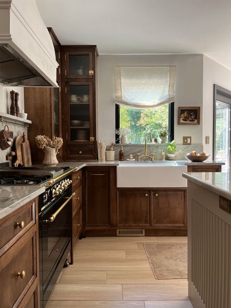 Our Modern European Kitchen Reveal with Wood Stained Cabinets - BREPURPOSED