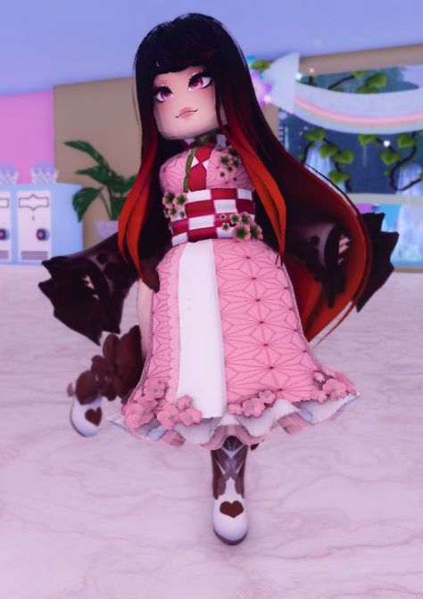 Roblox Royale High Outfits, Royale High Cosplay, Royale High Outfits, Cosplay Aesthetic, Roblox Royale High, Royale High Journal Ideas, Outfits Anime, Royal High Outfits Ideas Cheap, Nezuko Cosplay