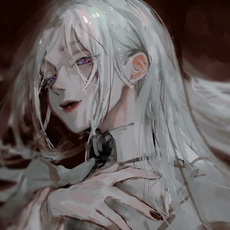 Bijoux Piercing Septum, Long White Hair, Ethereal Art, Art Icon, Red Eyes, Dark Anime, Art Reference Photos, White Hair, Dark Fantasy Art