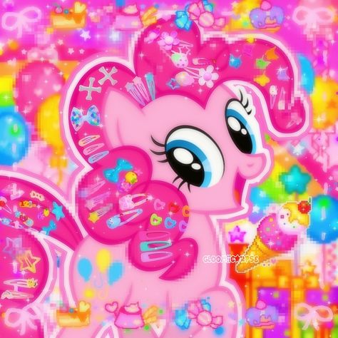 Kidcore Pfp, Pink Pie, Soft Kidcore Aesthetic, Soft Kidcore, Y2k Cute, Scene Core, My Little Pony Wallpaper, My Lil Pony, Kawaii Core