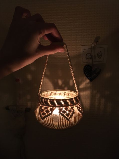 Mason Jar Light, Macrame Lamp, Tiny Jars, Fairy Jars, Diy Macrame, Macrame Tutorial, Macrame Patterns, Macrame Diy, Macrame Wall