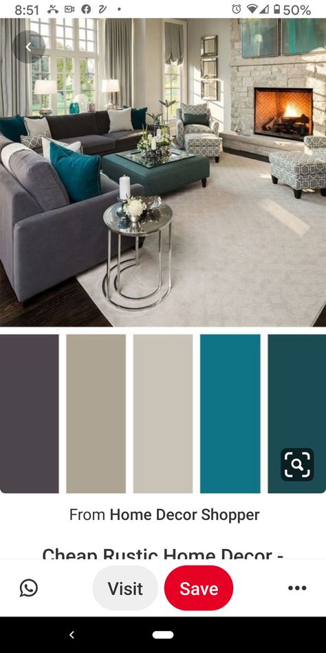 Turquoise Grey Living Room, Teal Living Room Decor, Living Room Turquoise, Teal Living Rooms, Small Space Interior Design, Living Room Decor Gray, Living Room Decor Colors, Dining Room Colors, Condo Decorating