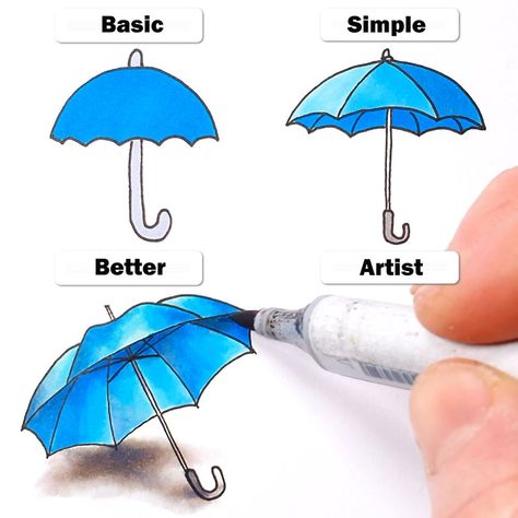 How to Draw - Easy Umbrella Art & Heart Design | Mesmerizing 😍😍 | By Howard Lee Draw Umbrella Easy, How To Draw An Umbrella, Umbrella Drawing For Kids, Howard Lee, Umbrella Drawing, Draw Easy, Umbrella Art, Art Heart, Watercolor Painting Techniques