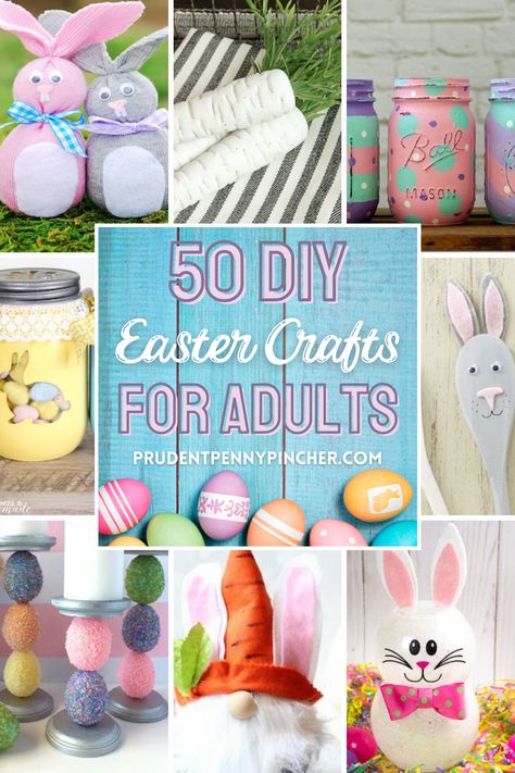 Get crafty and celebrate spring with these DIY easter crafts for adults. From easter mason jar crafts to easter wood crafts, there are plenty of DIY crafts for easter to choose from. These easter craft ideas also make great easter decorations for the home. Diy Crafts For Easter, Easter Mason Jar Crafts, Easter Craft Ideas, Diy Easter Crafts, Easter Mason Jars, Easter Craft Projects, Easter Crafts For Adults, Easter Wood Crafts, Fun Easter Crafts