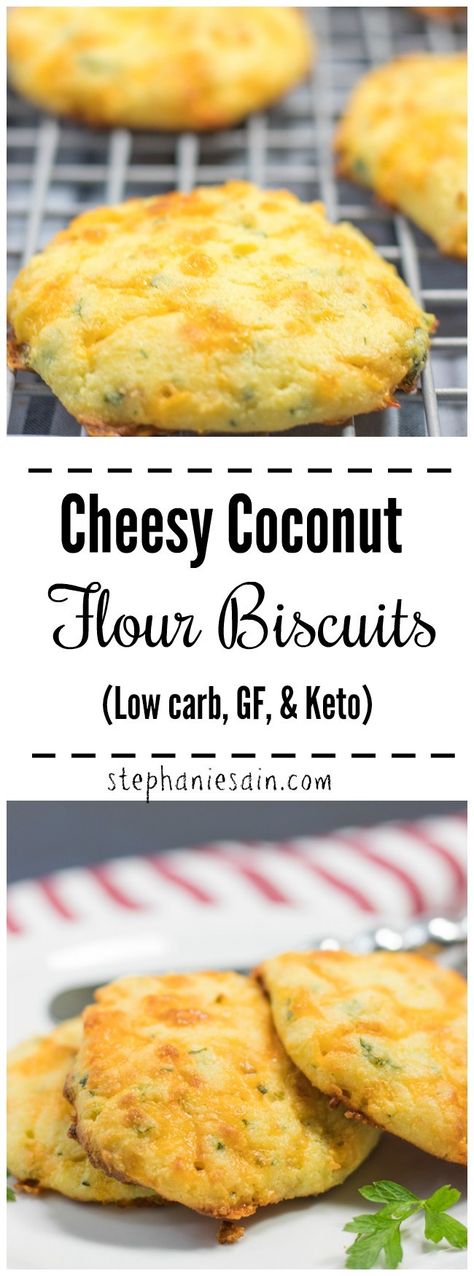 These Coconut Flour Biscuits are loaded with cheese, and garlicky flavor. Great for a side, snacks, breakfast or anytime. A guilt free yummy biscuit that is Low carb, GF, & Keto. Serve them along side any meal or at gatherings. Super easy to make. Coconut Flour Biscuits, Summertime Desserts, Flour Biscuits, Keto Banana Bread, Keto Appetizers, Best Keto Bread, Recipes Savory, Coconut Flour Recipes, Low Carb Low Fat Recipes