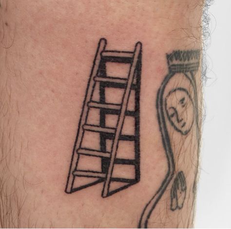 Hotwheel Tattoo, Isometric Tattoo, Ladder Tattoo Ideas, Bauhaus Tattoo, City And Colour Tattoo, Old Lighter Tattoo, Juicebox Tattoo, Lighter Tattoo Minimalist, Ignorant Tattoo Style