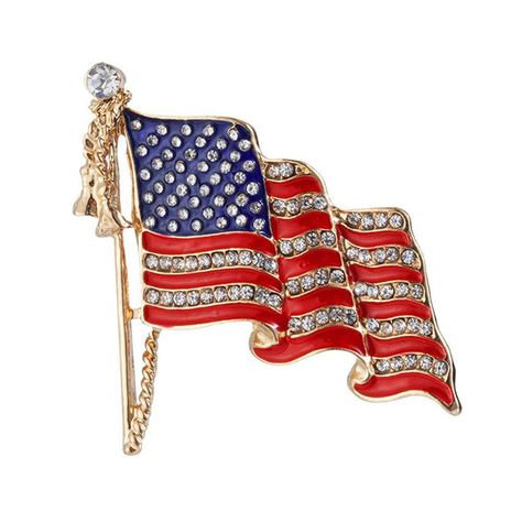 PRICES MAY VARY. Material: This American flag brooch is made of alloy with sparkling rhinestones and painted decorations on the surface. Size: The size of this brooch is approximately 2.9*2.8cm/1.13"*1.09", the texture is hard and not easy to deform or fade. GREAT ACCESSORIES: Look ethnic and confident in your country on Independence Day with this shiny little American flag pin. Excellent gift: If you are preparing a gift recently, this brooch can be your candidate because it is small and exquis