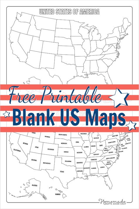 Free Printable Blank US Map United States Map Printable, Us Map Printable, Printable Outline, World Map Printable, Free Poster Printables, Us State Map, States And Capitals, European Map, Map Printable