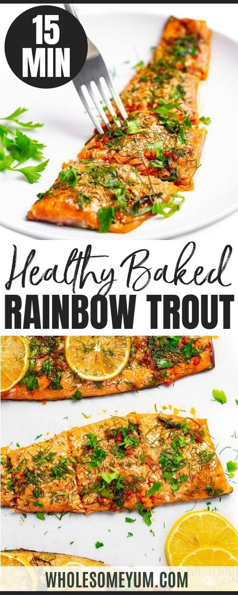 Broiled Trout Recipes, Healthy Trout Recipes Dinners, Rainbow Trout Dinner Ideas, Rainbow Trout Recipes Baked Healthy, Red Rainbow Trout Recipes, Trout Filets Recipes, Baked Trout Recipes Ovens, Best Trout Recipes, Healthy Trout Recipes