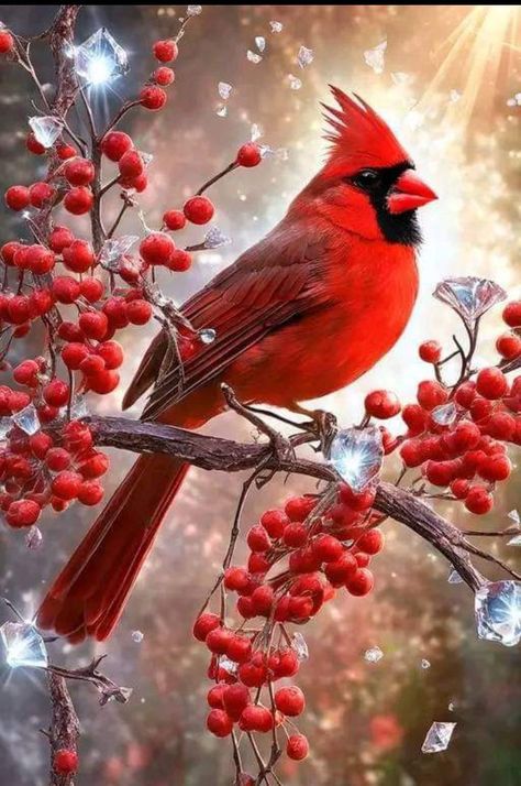 Cardinals Wallpaper, Cardinal Birds Art, Wild Birds Photography, Pine Tree Painting, Cardinal Painting, Fall Canvas Painting, Cardinal Bird, Cardinal Birds, Red Bird