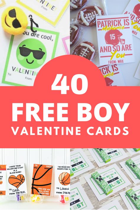 With this list of 40 FREE boy Valentine cards you’re sure to find a card that your kiddo will love. From sports to gaming and jokes to emojis, this list has something for even the most Valentine averse boy. Boys Valentines Cards, Free Valentine Cards, Valentine Jokes, Valentine Gifts For Boys, Free Printable Valentines Cards, Boys Valentines, Printable Valentines Day Cards, Diy Valentines Cards, Boy Coloring