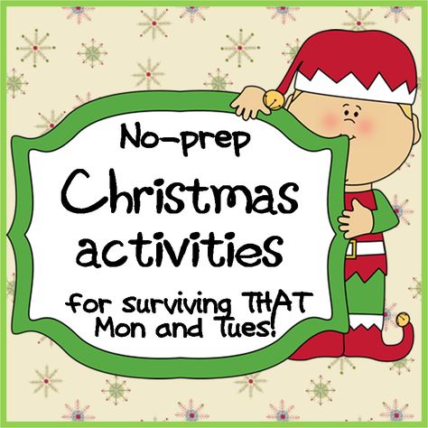 No Prep Christmas Activities, Classroom Christmas Activities, No Prep Activities, Classroom Lesson Plans, Christmas Lesson, It's December, Prep Activities, Winter Ideas, Christmas Classroom