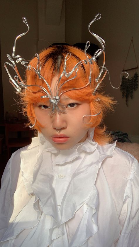 Surreal Headpiece, Alien Headdress, Alien Headpiece, Ethereal Headpiece, Stocking Mask, Star Headpiece, Abstract Mask, Fairy Headpiece, Creepy Halloween Makeup