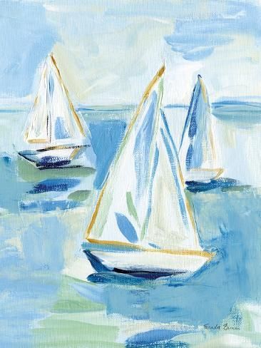 size: 12x9in Art Print: Setting Sail by Farida Zaman : Beach Art Inspiration, Coastal Aesthetic Painting, Peace Sailboat Clip Art, Ship Art Prints, Watercolor Dorm Art, Wall Decor Watercolor, Sea Inspired Paintings, Painted Collage Art, Watercolor Art For Wall Decor