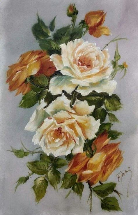 Fall Canvas Painting, Fall Canvas, Beautiful Flowers Garden, Rice Paper, Fabric Painting, Beautiful Roses, Art Pictures, Flower Painting, Flower Garden