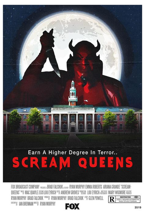 Scream Queens Wallpaper Iphone, Scream Queens Poster, Scream 6 Poster, Scream Poster, Queen Poster, Best Movie Posters, Cinema Art, Film Poster Design, Horror Posters