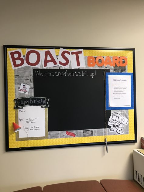 School Staff Shout Out Board, Boast Board Work, Department Bulletin Board Ideas, Staff Celebration Board, Staff Compliment Board, Staff Recognition Board Ideas, Staff Highlight Board, School Staff Bulletin Board, Staff Bulletin Board Ideas Offices