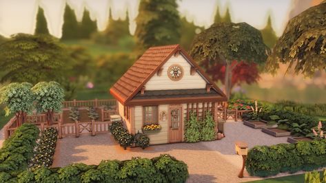 Micro Cottagecore Starter 🐝🌻✨ | Patreon Micro House, Sims 4 Build, Sims 4