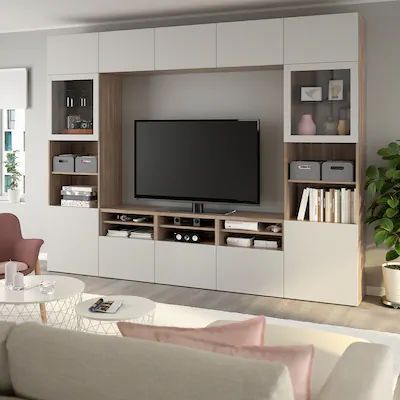 Besta Tv Storage, Ikea Besta Entertainment Center, Tv Wall Design With Storage, Besta Ikea Living Room Tv Walls, Besta Ikea Living Room, Ikea Besta Living Room, Besta Ikea Tv, Tv Wall Storage, Ikea Besta Tv Unit