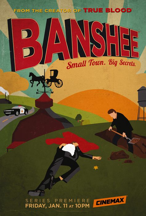 Banshee (Season 1 Poster) Cinemax Banshee Tv Series, Banshee Tv, Lucas Hood, Drop Dead Diva, Amber Riley, Antony Starr, Series Poster, Tyler Perry, Winona Ryder