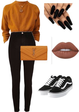 Doggy House, Slay Fits, Orange Png, Black Fall Outfits, Dubai Trip, Black Pants Outfit, Black And White Vans, Png Shirt, Brown Lipstick