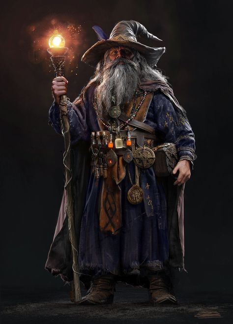 Old Wizard Character Design, Old Wizard Art, Wizard Concept Art, Wizard Battle, Modern Wizard, Wizard Dnd, Wizard Character, Old Wizard, Female Wizard