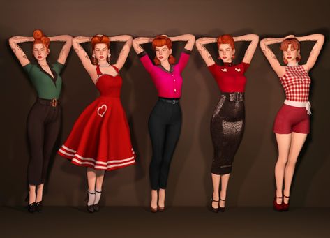 Sim Class Hero Sims 4 50s Dress, Sims 4 Pinup Cc, Sims 4 Rockabilly Cc, Sims 4 Cc 50s Clothes, 1950s Sims 4 Cc, Sims 4 1950s Cc, Sims 4 50s Cc, Sims 4 Retro Cc, 50s Party Outfit