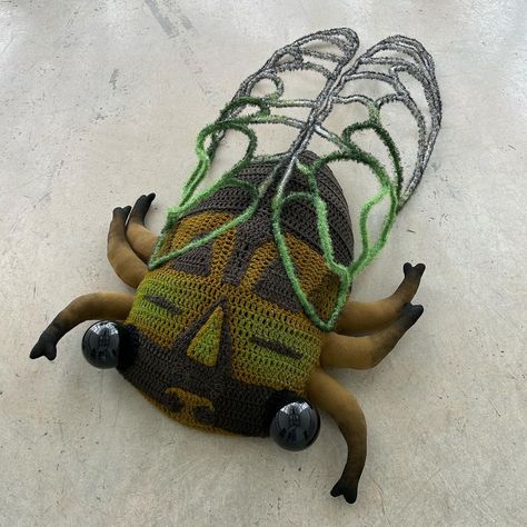 Dog Day Cicada, Crochet Cicada, Cicada Crochet, Alexandria Masse, Textile Medium, Yarn Ideas, Making Clothing, Market Stall, October 2