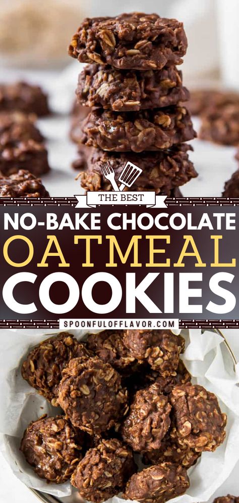 Easy No Bake Chocolate Oatmeal Cookies No Bake Chocolate Oatmeal Cookies, Oatmeal No Bake Cookies, Oatmeal Cookies Easy, Healthy Oatmeal Recipes, Chocolate Oatmeal Cookies, Chocolate Oatmeal, Easy No Bake, Holiday Dessert, Christmas Dessert