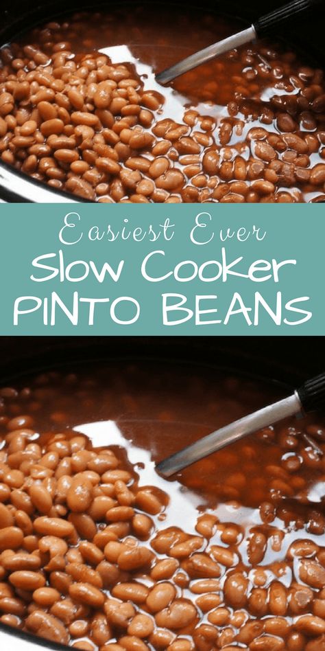 Slow Cooker Pinto Beans Slow Cooker Pinto Beans, Beans Recipe Crockpot, Pinto Beans Recipe, Beans In Crockpot, Slow Cooker Beans, Pinto Bean Recipes, Renovation Kitchen, How To Cook Beans, Magic Garden