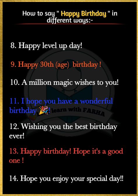 Happy Level Up Day Birthday, Happy Level Up Day, Ways To Say Happy Birthday, Happy Birthday Captions, English Word Book, English Transition Words, English Phrases Idioms, Journal Diy, English Vocab