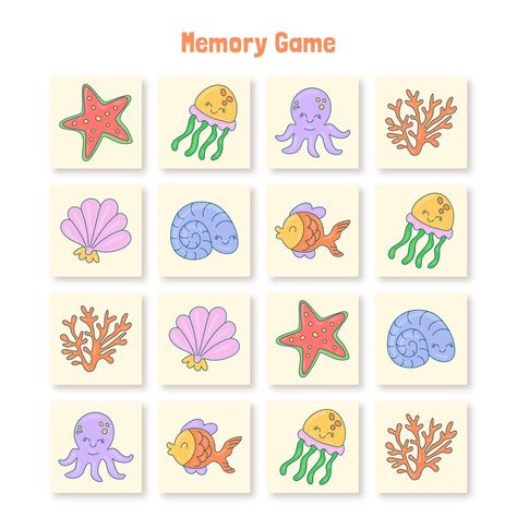 Free Vector | Hand drawn memory game card Mazes For Kids, Memory Game, Game Card, Memory Games, Vector Hand, Educational Games, Game Show, Baby Games, Kids Cards