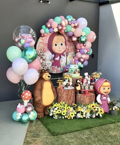 Masha And Misha Birthday Theme, Masha And Bear Birthday Theme, Masha Bear Birthday Party Ideas, Masha Birthday Theme, Masha And Bear Birthday Party Ideas, Masha And The Bear Party Decoration, Masha And The Bear Decoration, Masha Birthday Party Decoration, Masha And The Bear Birthday Decoration