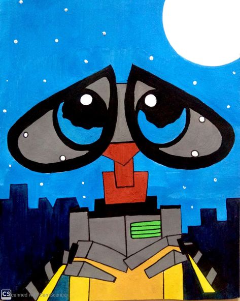 Wall-e Painting, Kids Painting Party, Canvas Painting Diy, Wall E, Paint Party, Aesthetic Movies, Disney Love, Disney Cartoons, Painting For Kids