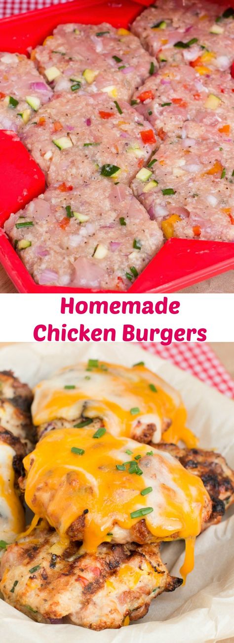 Homemade Chicken Burgers, Meat Meals, Freezer Food, Ground Chicken Recipes, Chicken Burger, Homemade Burgers, Low Cal, Food Prep, American Food