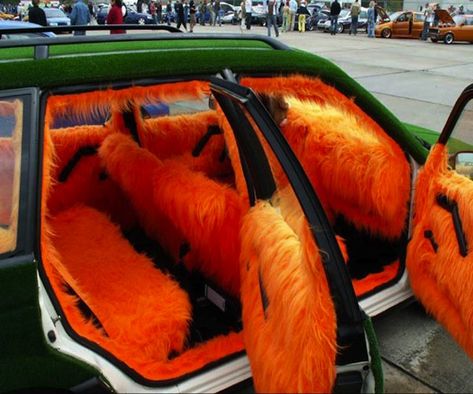 The Hog Ring - Auto Upholstery Blog - Funny Car Interior 4 American Graffiti, Pimped Out Cars, Car Interior Design, Shag Carpet, Weird Cars, Car Mods, Jeep Renegade, Car Interior Accessories, Car Humor