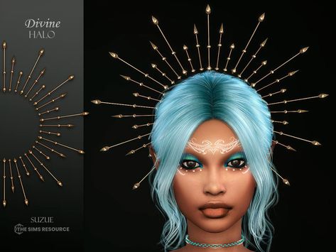 Athena Sims 4 Cc, Sims 4 Cc Angel Halo, Ts4 Mod, Diamond Headpiece, Cc Accessories, Greek Hair, Halo Eyeshadow, Sims 4 Decades Challenge, Cc Sims4