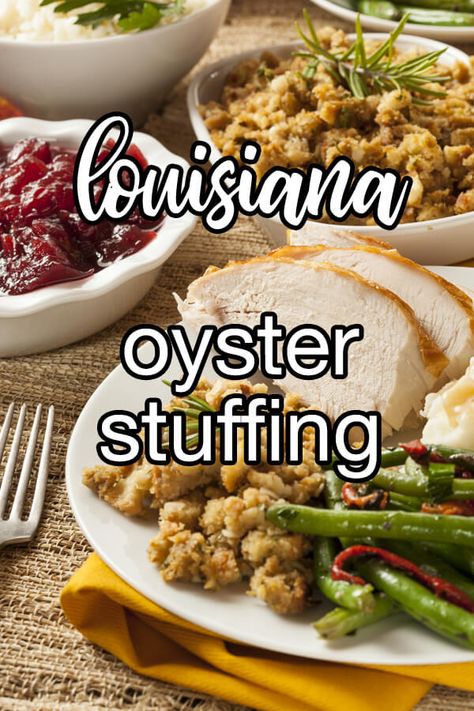 Stuffing With Oysters, Oyster Stuffing Thanksgiving, Oyster Dressing Recipes Paula Deen, Best Oyster Dressing, Southern Oyster Dressing Recipes, Oyster Stuffing Recipes For Thanksgiving, Clam Stuffing Recipe, Oyster Dressing Recipes Thanksgiving, Seafood Dressing Louisiana