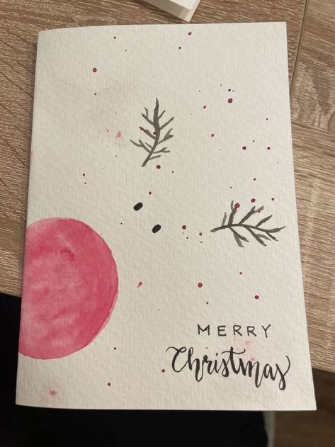 Waterpaint Christmas Card, Watercolor Christmas Cards Easy, Christmas Card Aquarell, Christmas Watercolor Ideas Xmas Cards, Aquarell Christmas Cards, Christmas Aquarelle Card, Easy Christmas Watercolor Cards, Easy Watercolor Christmas Cards, Diy Watercolor Cards