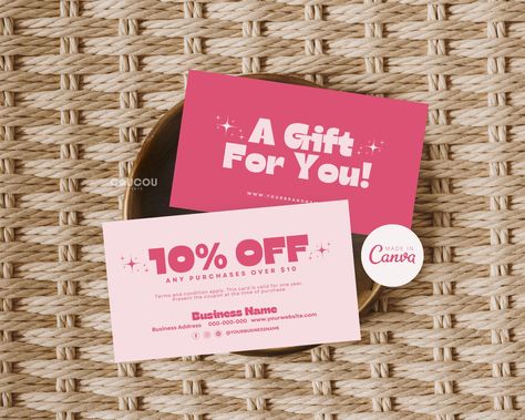 ✿ GET 40% OFF DISCOUNT WHEN YOU BUY 2 ITEMS! ✿ GET 60% OFF DISCOUNT WHEN YOU BUY 3 ITEMS! Use coupons to drive more customers to your business, boost customer engagement, and generate revenue. Coucou Prints' Coupon template is customizable, allowing you to add your own logo, colors, and text. With its user-friendly format, you can easily create unique and eye-catching coupons that will keep your customers coming back for more. Enhance your customer experience and brand loyalty with this great opportunity.  Purchase. Download. Edit & Customize. Print. Simply with just 4 steps you are done! This has no expiration so keep your copy and repurpose them as often as you like. ✿ Listing Includes: 3.5 x 2 Coupon Card Template Design  + Social Media Icons & Print & Cut Template ✿ SEARCH 'Lola' IN CO Coupon Design Ideas, Loyalty Card Template, Logo Colors, Business Printables, Salon Gifts, Premade Branding, Card Templates Printable, Salon Business Cards, Printable Business