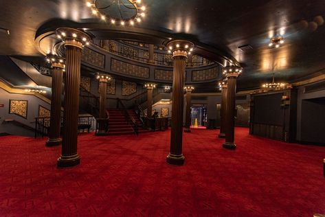 Lyric Theatre Lobby : Brett J. Banakis Old Hotel Lobby, Classic Hotel Lobby, Theatre Foyer, Haunted Theater, Theatre Lobby, Theater Lobby, Roblox Horror, Art Deco Theater, Screening Room