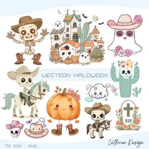 Cowboy Halloween, Halloween Elements, Gift Png, Western Halloween, Style Kawaii, Chapeau Cowboy, Classic Halloween, Create Decor, Kawaii Style